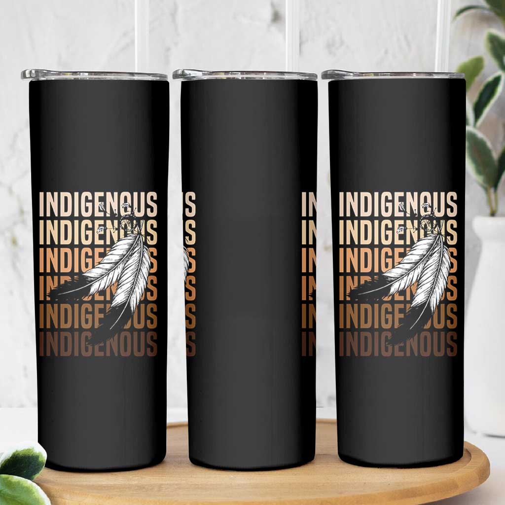 Indigenous Pride Skinny Tumbler Native American Heritage Feathers Dreamcatcher - Wonder Print Shop