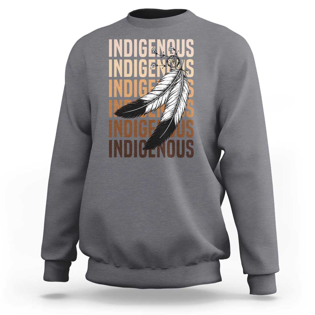 Indigenous Pride Sweatshirt Native American Heritage Feathers Dreamcatcher - Wonder Print Shop