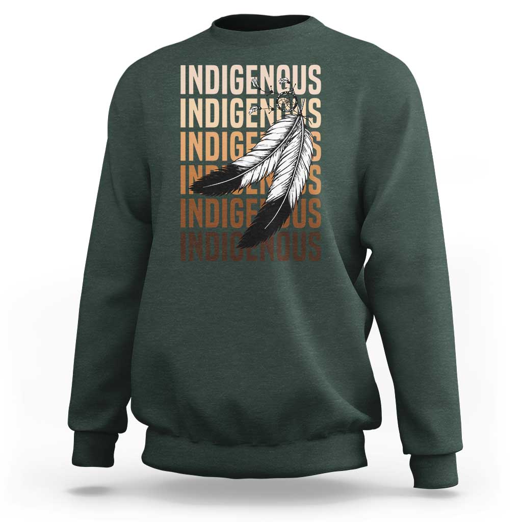 Indigenous Pride Sweatshirt Native American Heritage Feathers Dreamcatcher - Wonder Print Shop