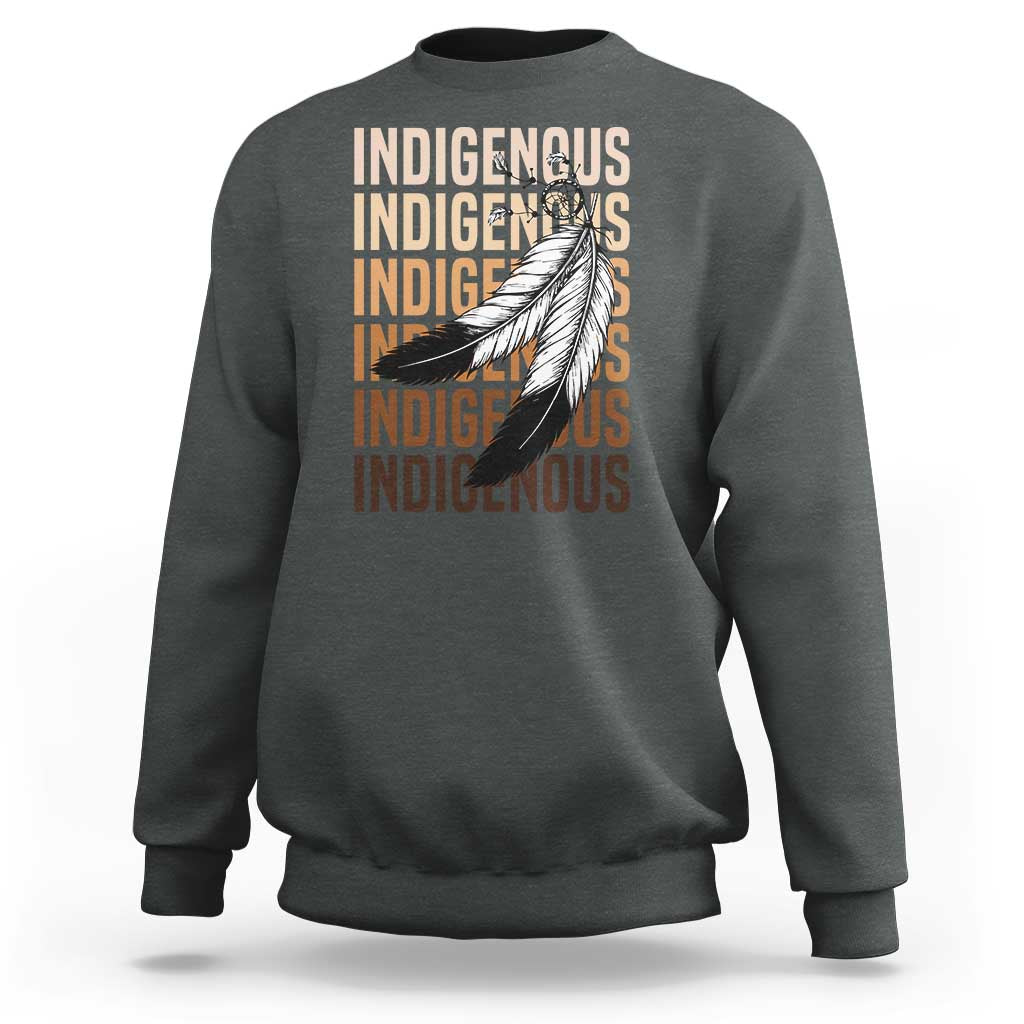 Indigenous Pride Sweatshirt Native American Heritage Feathers Dreamcatcher - Wonder Print Shop