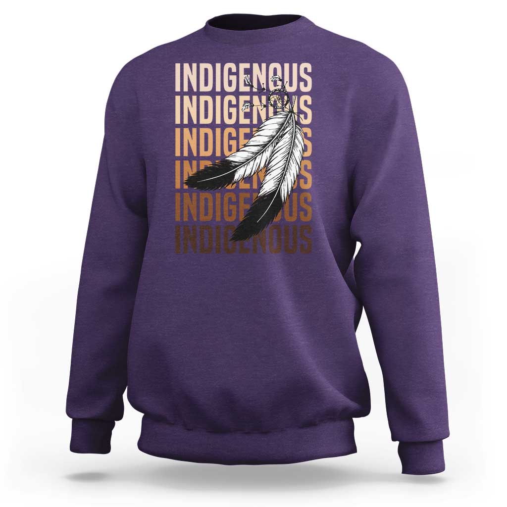 Indigenous Pride Sweatshirt Native American Heritage Feathers Dreamcatcher - Wonder Print Shop