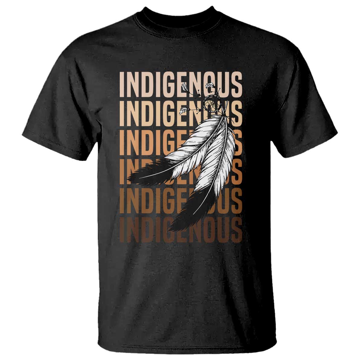 Indigenous Pride T Shirt Native American Heritage Feathers Dreamcatcher - Wonder Print Shop