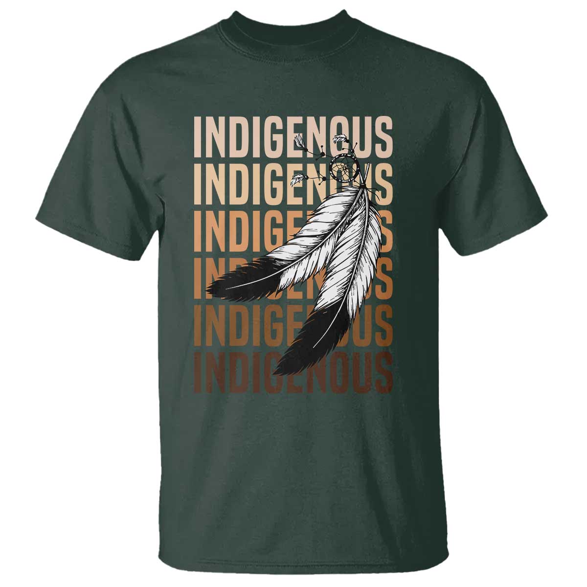Indigenous Pride T Shirt Native American Heritage Feathers Dreamcatcher - Wonder Print Shop