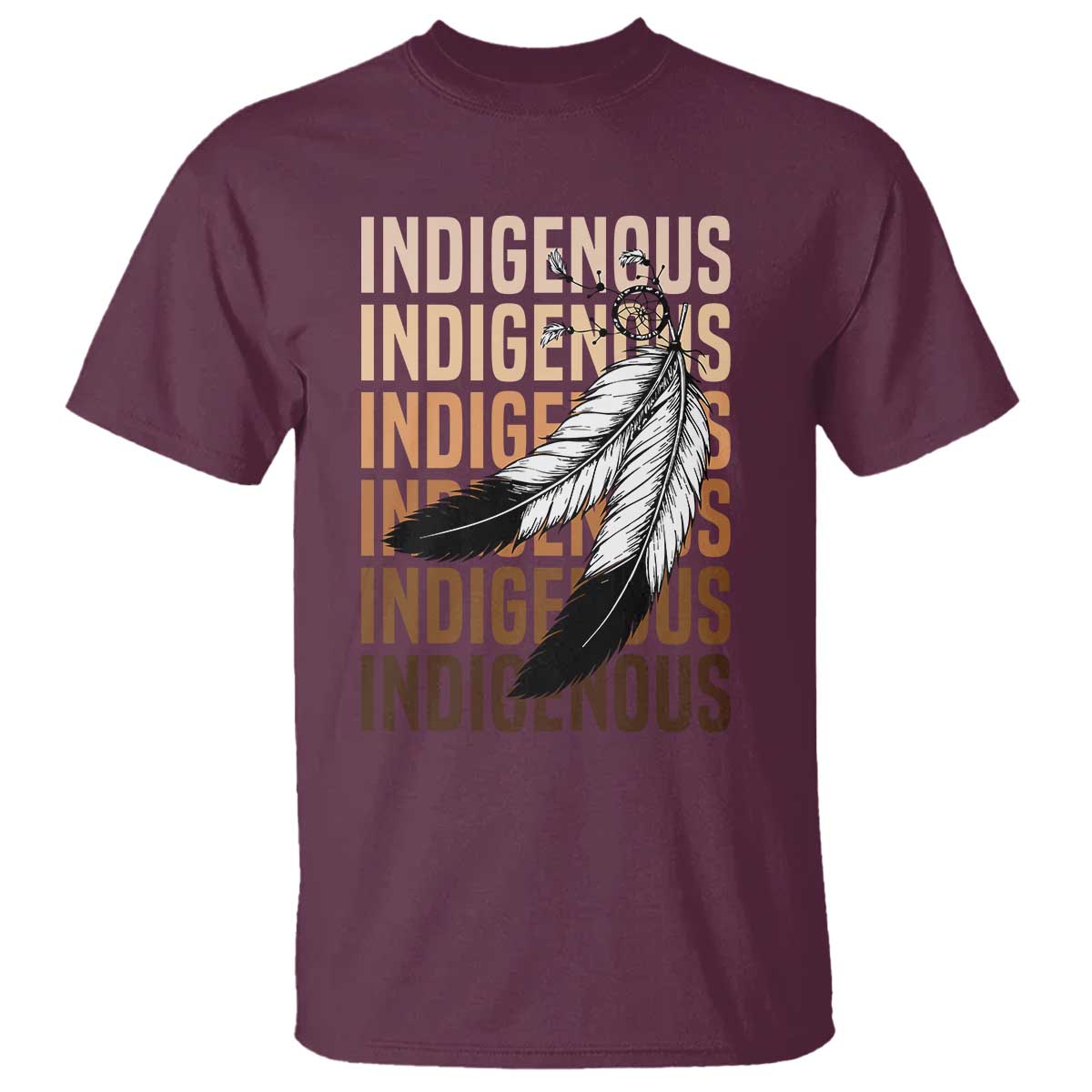 Indigenous Pride T Shirt Native American Heritage Feathers Dreamcatcher - Wonder Print Shop