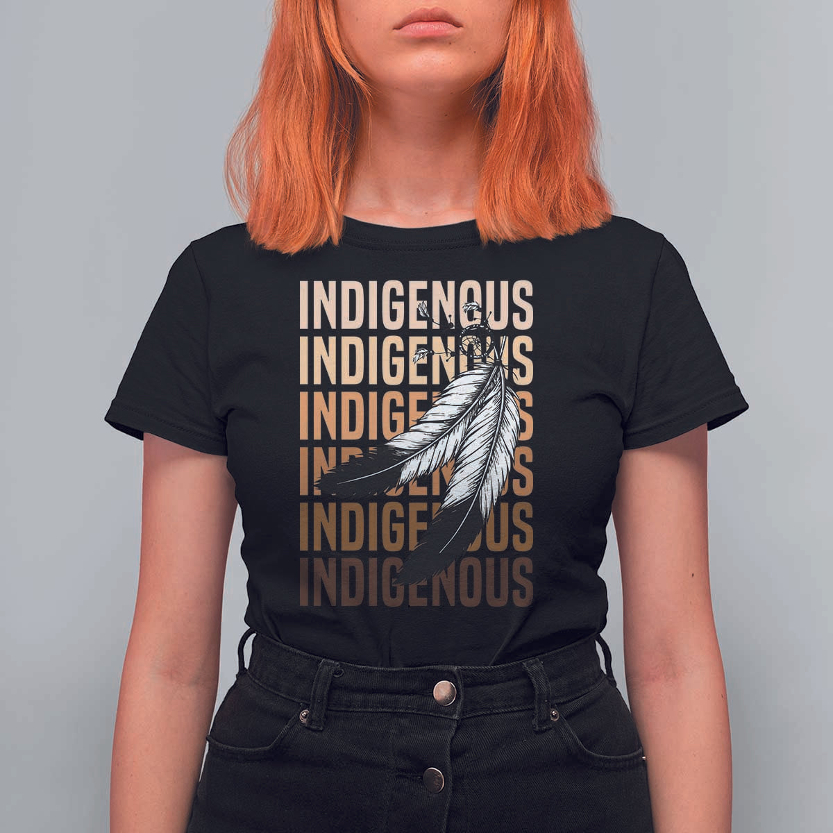 Indigenous Pride T Shirt For Women Native American Heritage Feathers Dreamcatcher - Wonder Print Shop