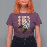 Indigenous Pride T Shirt For Women Native American Heritage Feathers Dreamcatcher - Wonder Print Shop
