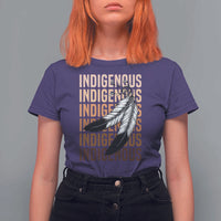 Indigenous Pride T Shirt For Women Native American Heritage Feathers Dreamcatcher - Wonder Print Shop