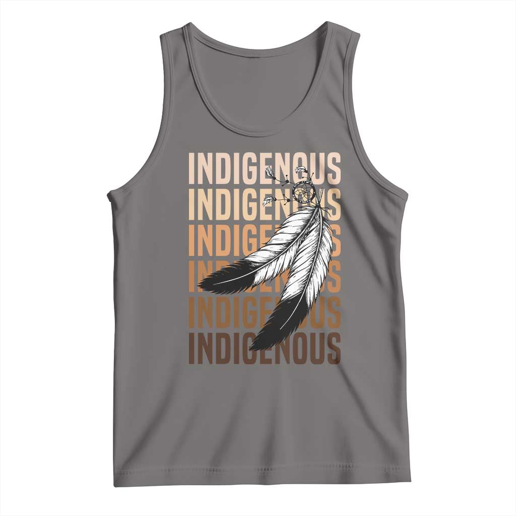 Indigenous Pride Tank Top Native American Heritage Feathers Dreamcatcher - Wonder Print Shop