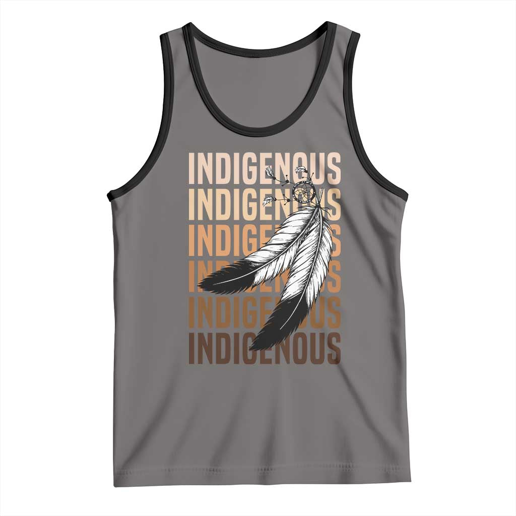 Indigenous Pride Tank Top Native American Heritage Feathers Dreamcatcher - Wonder Print Shop