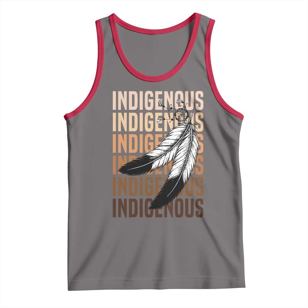 Indigenous Pride Tank Top Native American Heritage Feathers Dreamcatcher - Wonder Print Shop
