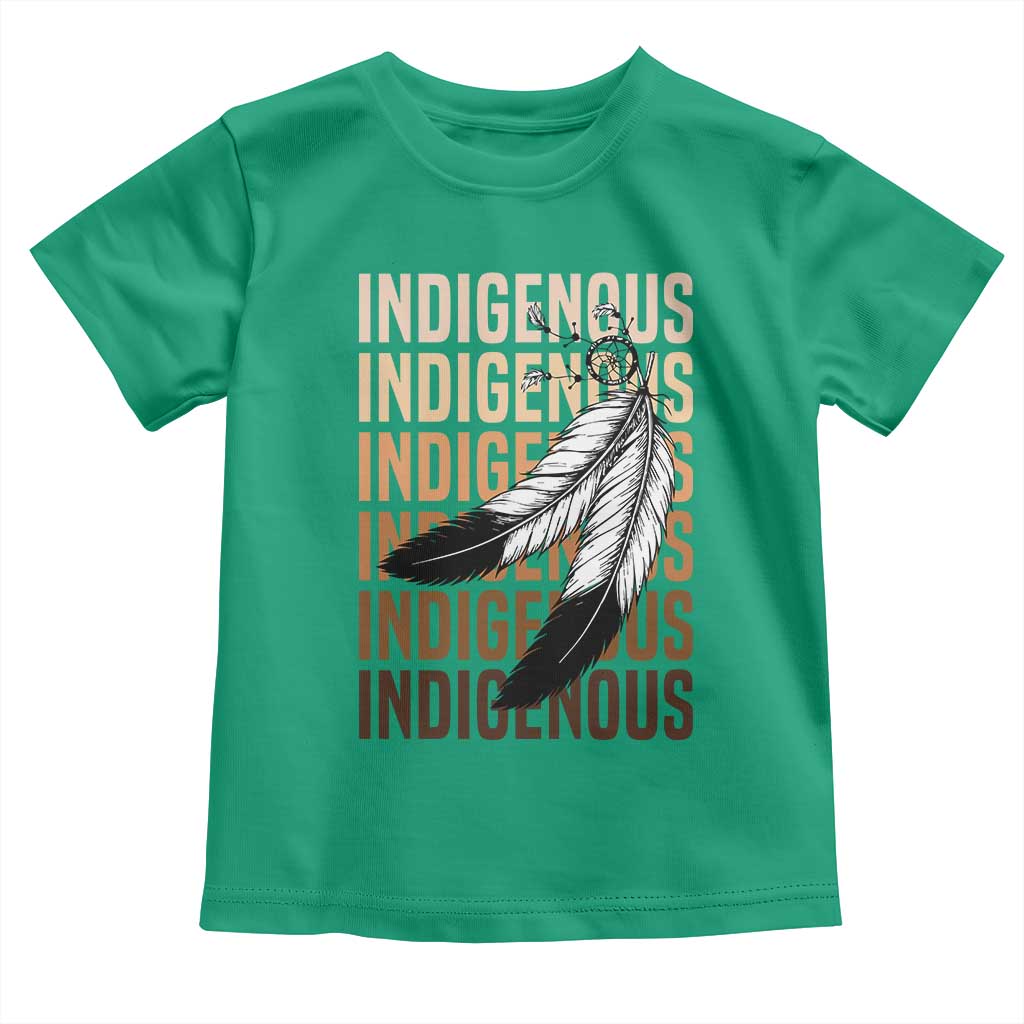 Indigenous Pride Toddler T Shirt Native American Heritage Feathers Dreamcatcher - Wonder Print Shop