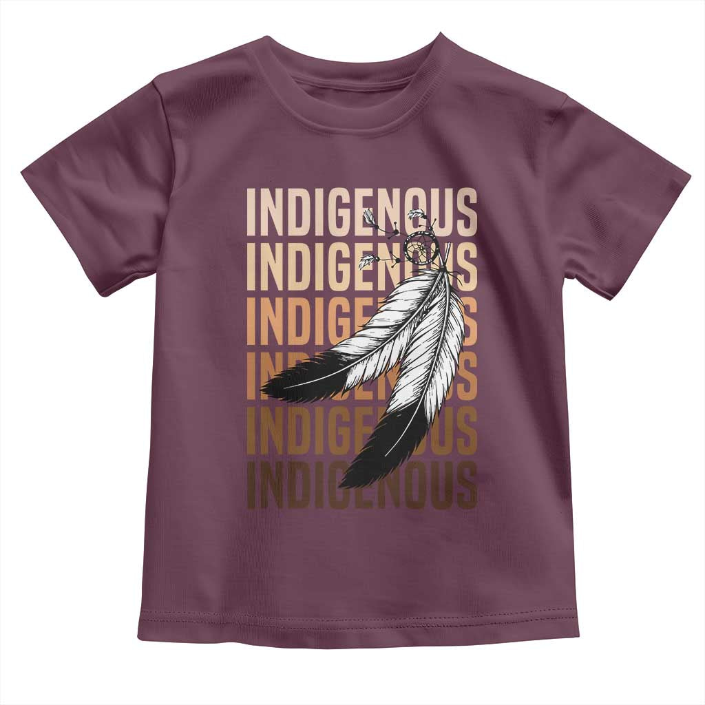 Indigenous Pride Toddler T Shirt Native American Heritage Feathers Dreamcatcher - Wonder Print Shop