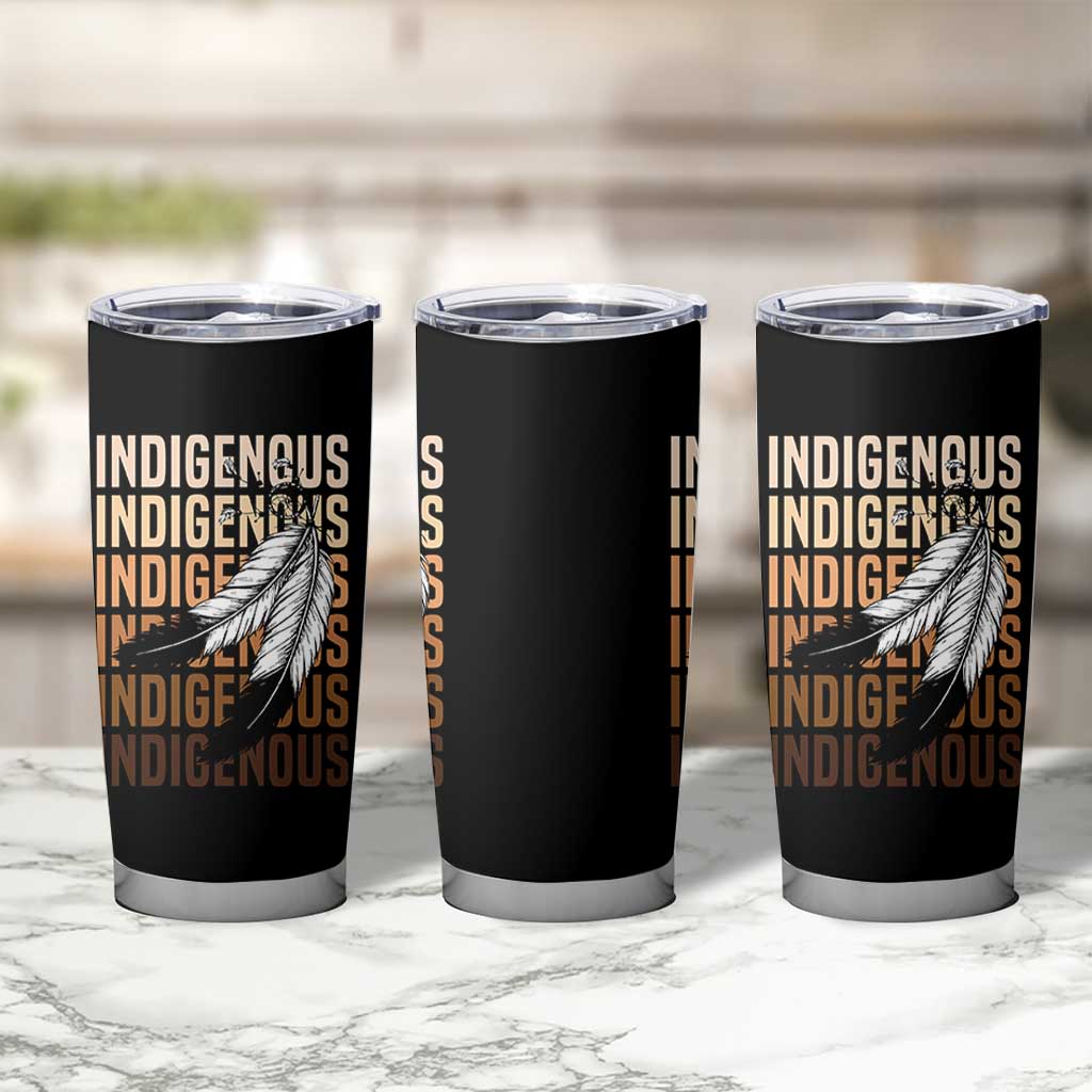 Indigenous Pride Tumbler Cup Native American Heritage Feathers Dreamcatcher - Wonder Print Shop