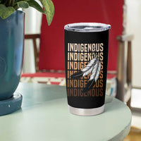 Indigenous Pride Tumbler Cup Native American Heritage Feathers Dreamcatcher - Wonder Print Shop