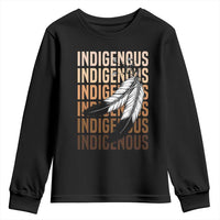 Indigenous Pride Youth Sweatshirt Native American Heritage Feathers Dreamcatcher - Wonder Print Shop