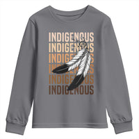 Indigenous Pride Youth Sweatshirt Native American Heritage Feathers Dreamcatcher - Wonder Print Shop