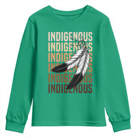 Indigenous Pride Youth Sweatshirt Native American Heritage Feathers Dreamcatcher - Wonder Print Shop