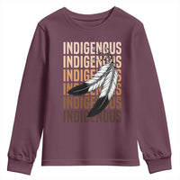 Indigenous Pride Youth Sweatshirt Native American Heritage Feathers Dreamcatcher - Wonder Print Shop