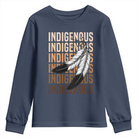 Indigenous Pride Youth Sweatshirt Native American Heritage Feathers Dreamcatcher - Wonder Print Shop