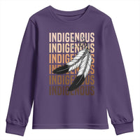 Indigenous Pride Youth Sweatshirt Native American Heritage Feathers Dreamcatcher - Wonder Print Shop
