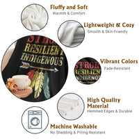 Native American Strong Resilient Indigenous Throw Blanket Retro Vintage Feathers - Wonder Print Shop