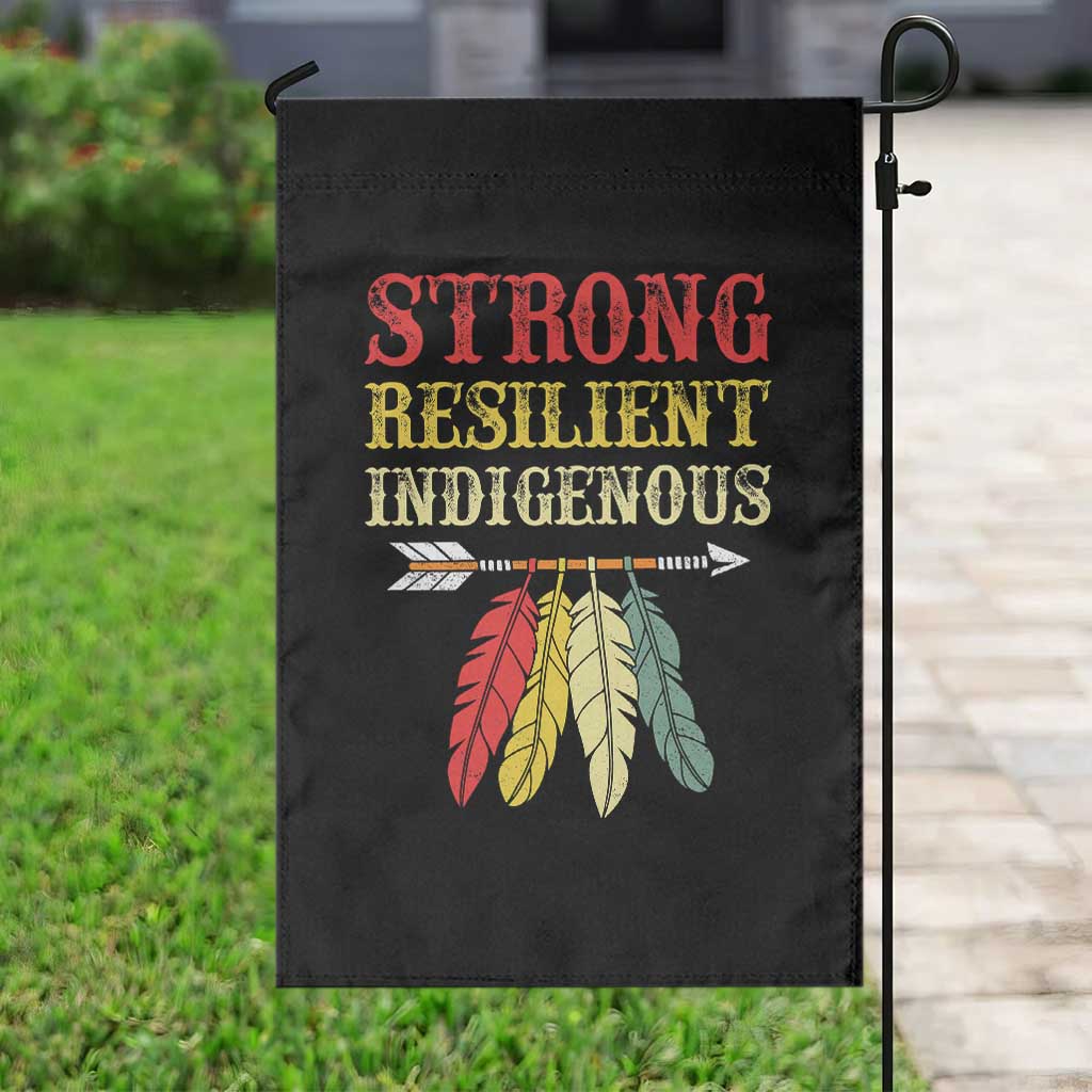 Native American Strong Resilient Indigenous Garden Flag Retro Vintage Feathers - Wonder Print Shop