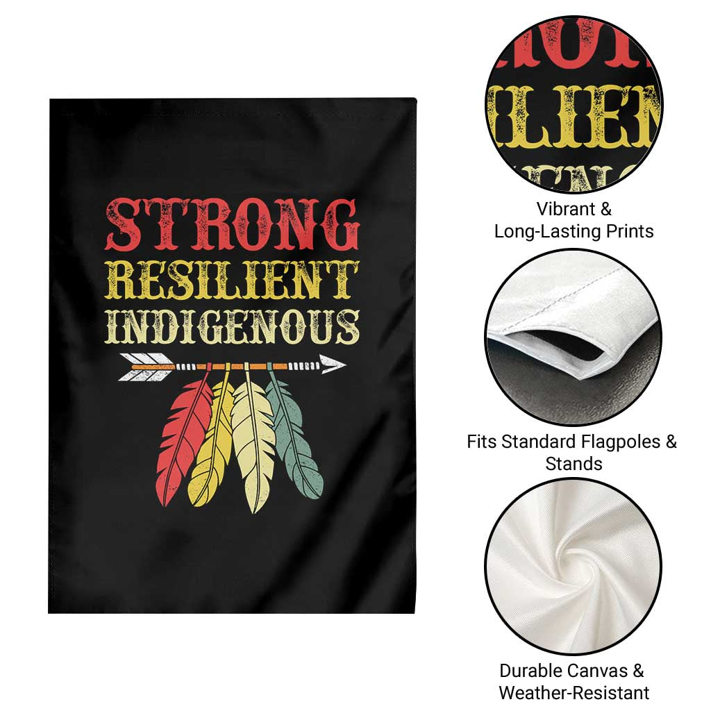 Native American Strong Resilient Indigenous Garden Flag Retro Vintage Feathers - Wonder Print Shop