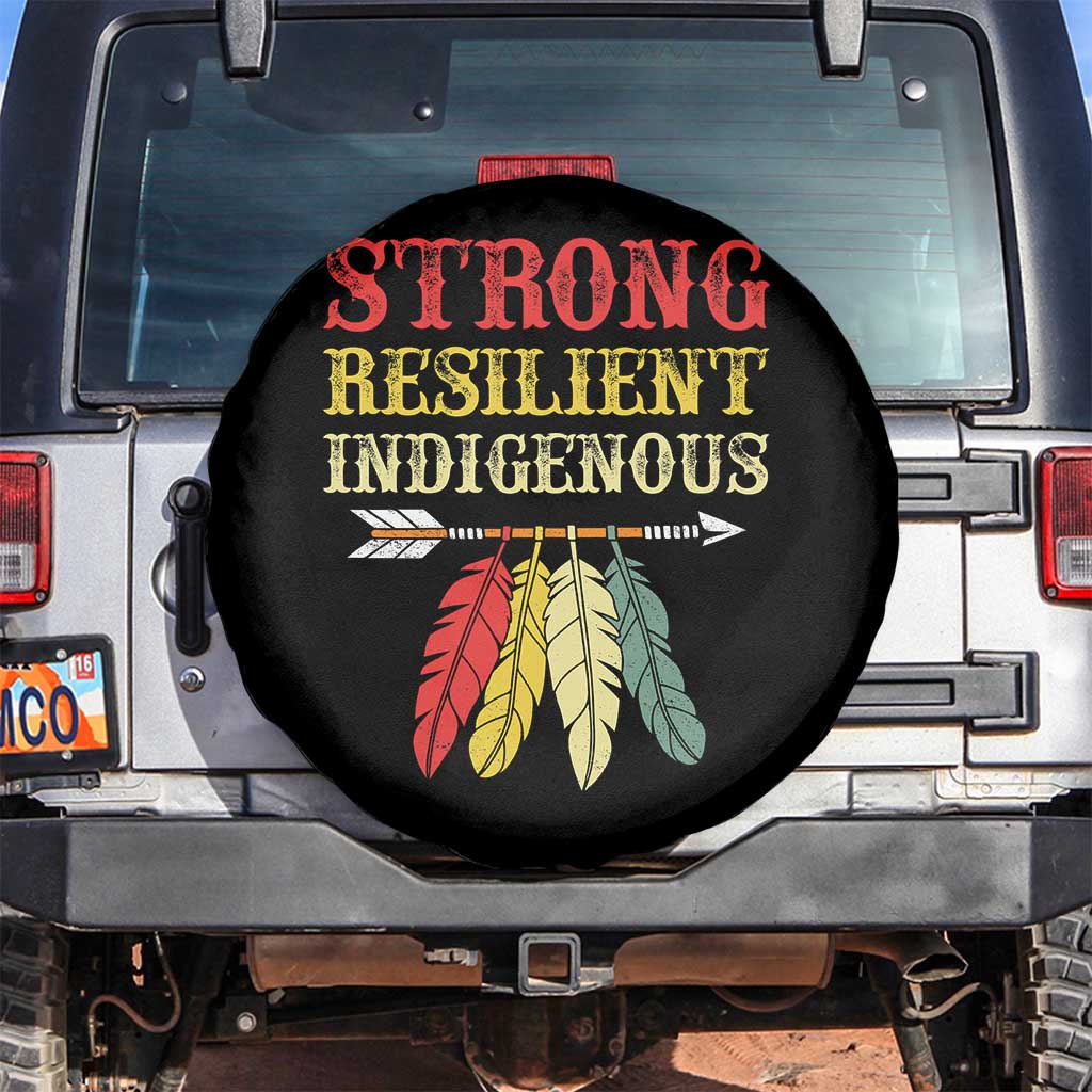 Native American Strong Resilient Indigenous Spare Tire Cover Retro Vintage Feathers - Wonder Print Shop