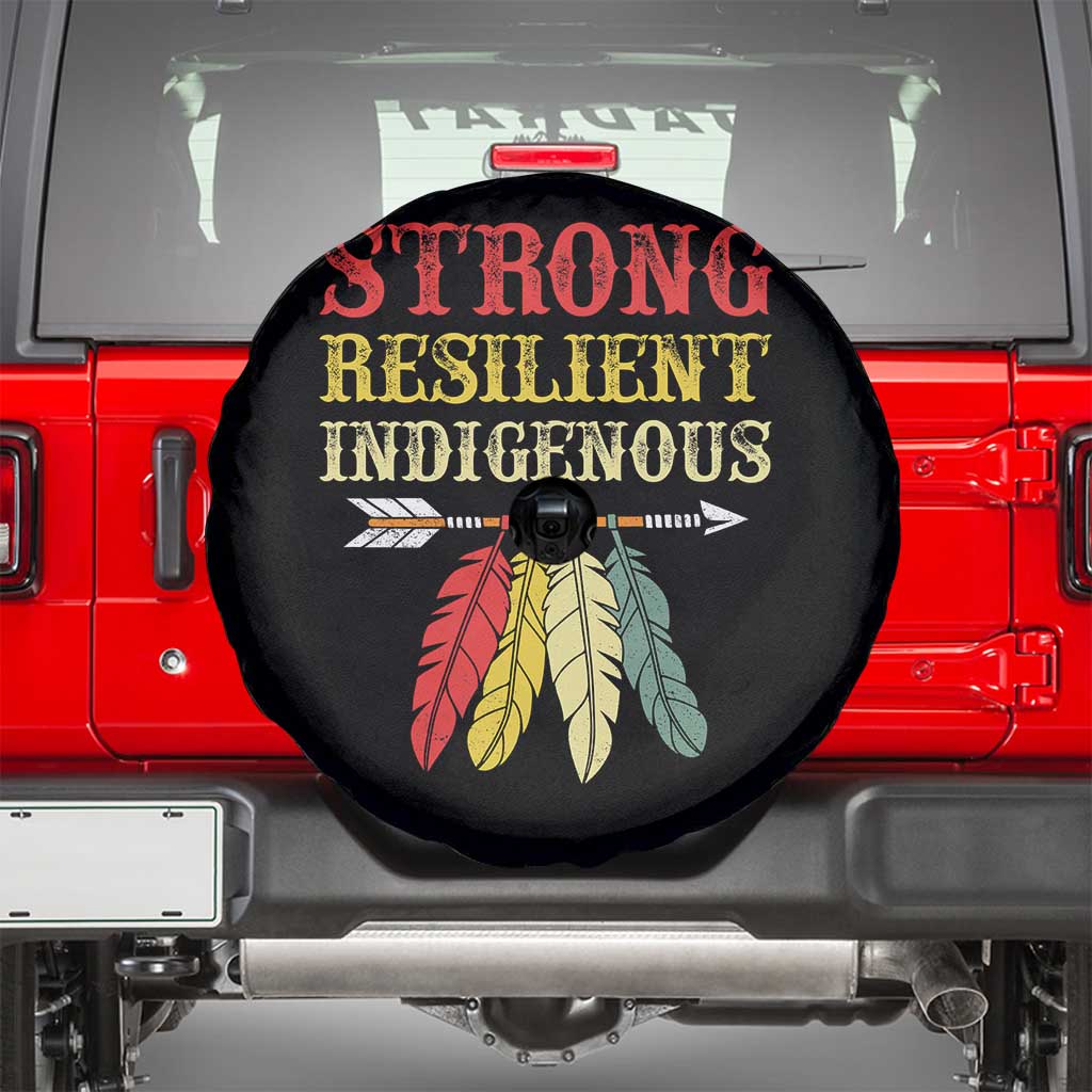 Native American Strong Resilient Indigenous Spare Tire Cover Retro Vintage Feathers - Wonder Print Shop