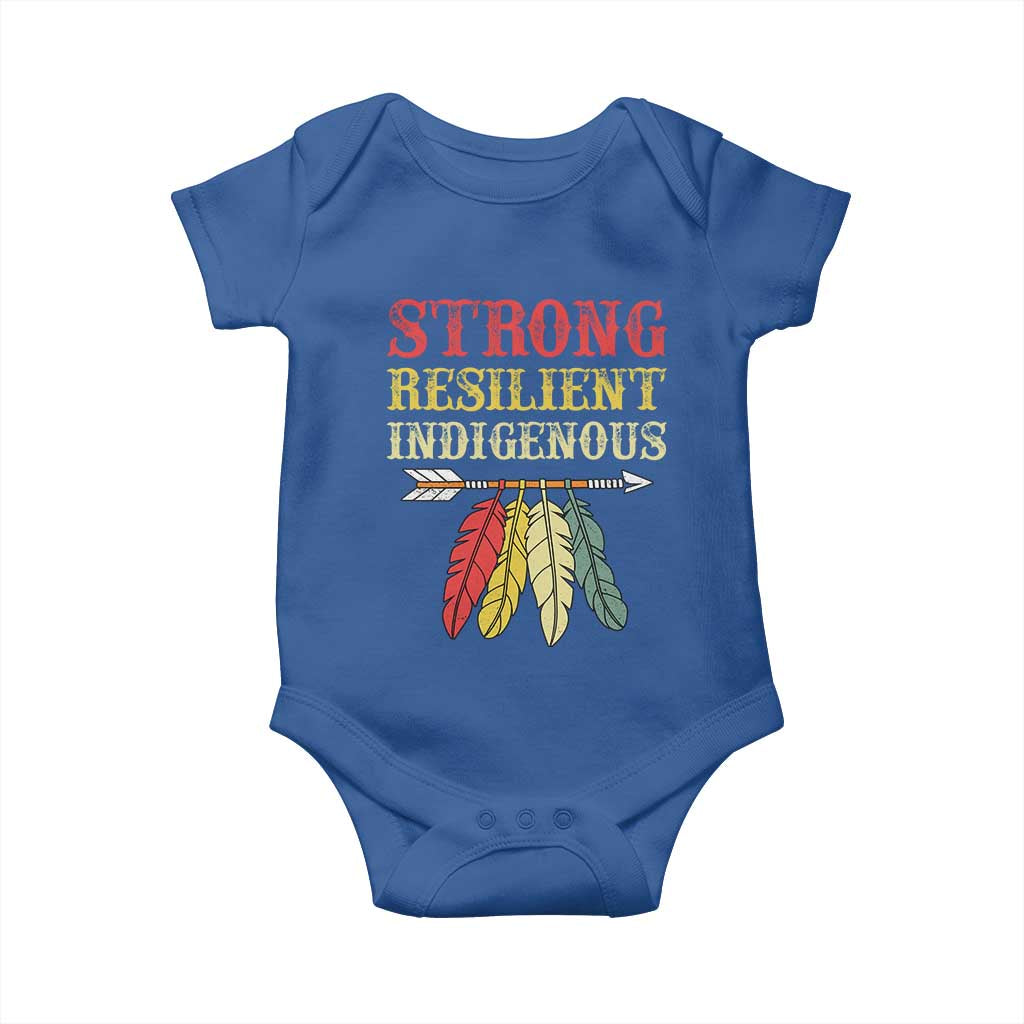 Native American Strong Resilient Indigenous Baby Onesie Retro Vintage Feathers - Wonder Print Shop