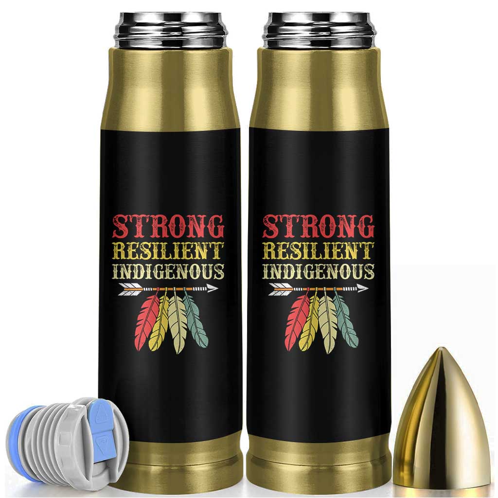 Native American Strong Resilient Indigenous Bullet Tumbler Retro Vintage Feathers - Wonder Print Shop