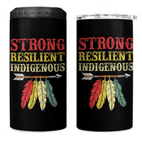 Native American Strong Resilient Indigenous 4 in 1 Can Cooler Tumbler Retro Vintage Feathers - Wonder Print Shop