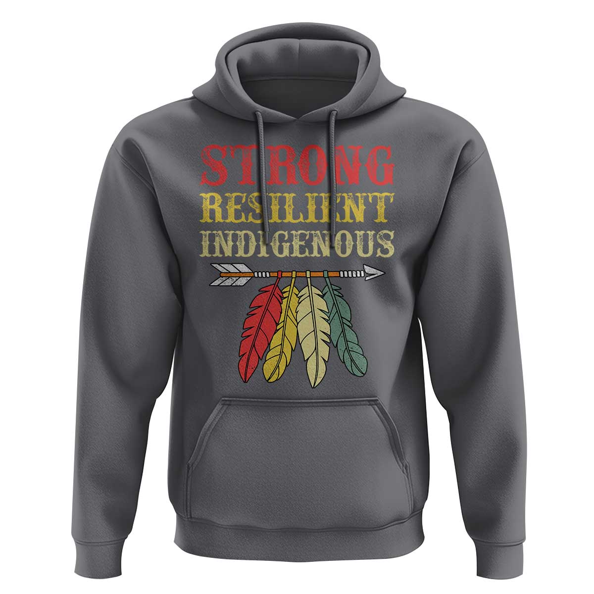 Native American Strong Resilient Indigenous Hoodie Retro Vintage Feathers - Wonder Print Shop