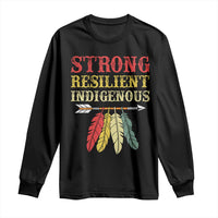 Native American Strong Resilient Indigenous Long Sleeve Shirt Retro Vintage Feathers - Wonder Print Shop