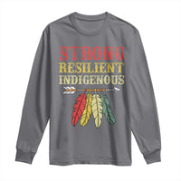 Native American Strong Resilient Indigenous Long Sleeve Shirt Retro Vintage Feathers - Wonder Print Shop