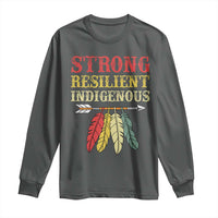 Native American Strong Resilient Indigenous Long Sleeve Shirt Retro Vintage Feathers - Wonder Print Shop