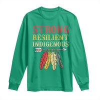 Native American Strong Resilient Indigenous Long Sleeve Shirt Retro Vintage Feathers - Wonder Print Shop