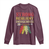 Native American Strong Resilient Indigenous Long Sleeve Shirt Retro Vintage Feathers - Wonder Print Shop