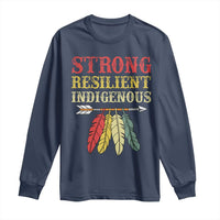 Native American Strong Resilient Indigenous Long Sleeve Shirt Retro Vintage Feathers - Wonder Print Shop