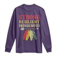 Native American Strong Resilient Indigenous Long Sleeve Shirt Retro Vintage Feathers - Wonder Print Shop
