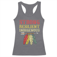 Native American Strong Resilient Indigenous Racerback Tank Top Retro Vintage Feathers - Wonder Print Shop