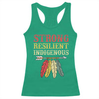 Native American Strong Resilient Indigenous Racerback Tank Top Retro Vintage Feathers - Wonder Print Shop
