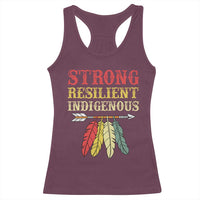 Native American Strong Resilient Indigenous Racerback Tank Top Retro Vintage Feathers - Wonder Print Shop