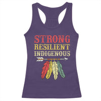 Native American Strong Resilient Indigenous Racerback Tank Top Retro Vintage Feathers - Wonder Print Shop