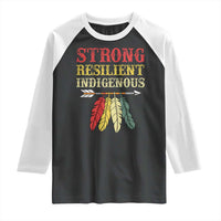 Native American Strong Resilient Indigenous Raglan Shirt Retro Vintage Feathers - Wonder Print Shop