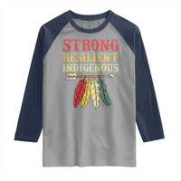 Native American Strong Resilient Indigenous Raglan Shirt Retro Vintage Feathers - Wonder Print Shop