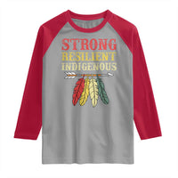 Native American Strong Resilient Indigenous Raglan Shirt Retro Vintage Feathers - Wonder Print Shop