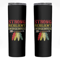 Native American Strong Resilient Indigenous Skinny Tumbler Retro Vintage Feathers - Wonder Print Shop