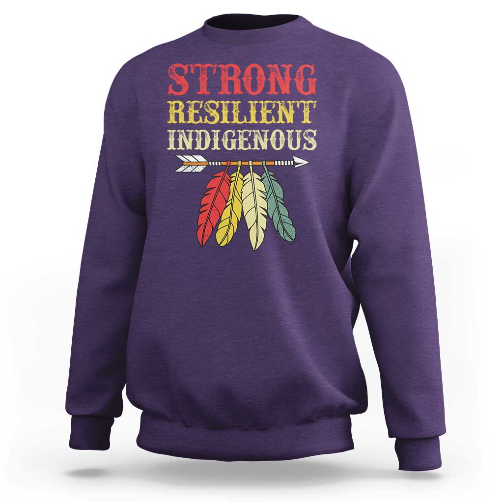 Native American Strong Resilient Indigenous Sweatshirt Retro Vintage Feathers - Wonder Print Shop
