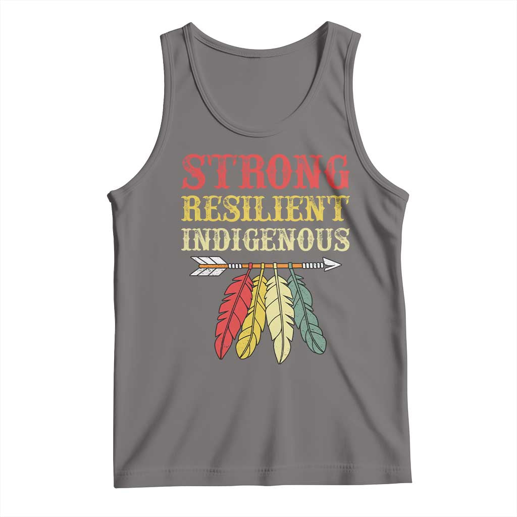 Native American Strong Resilient Indigenous Tank Top Retro Vintage Feathers - Wonder Print Shop